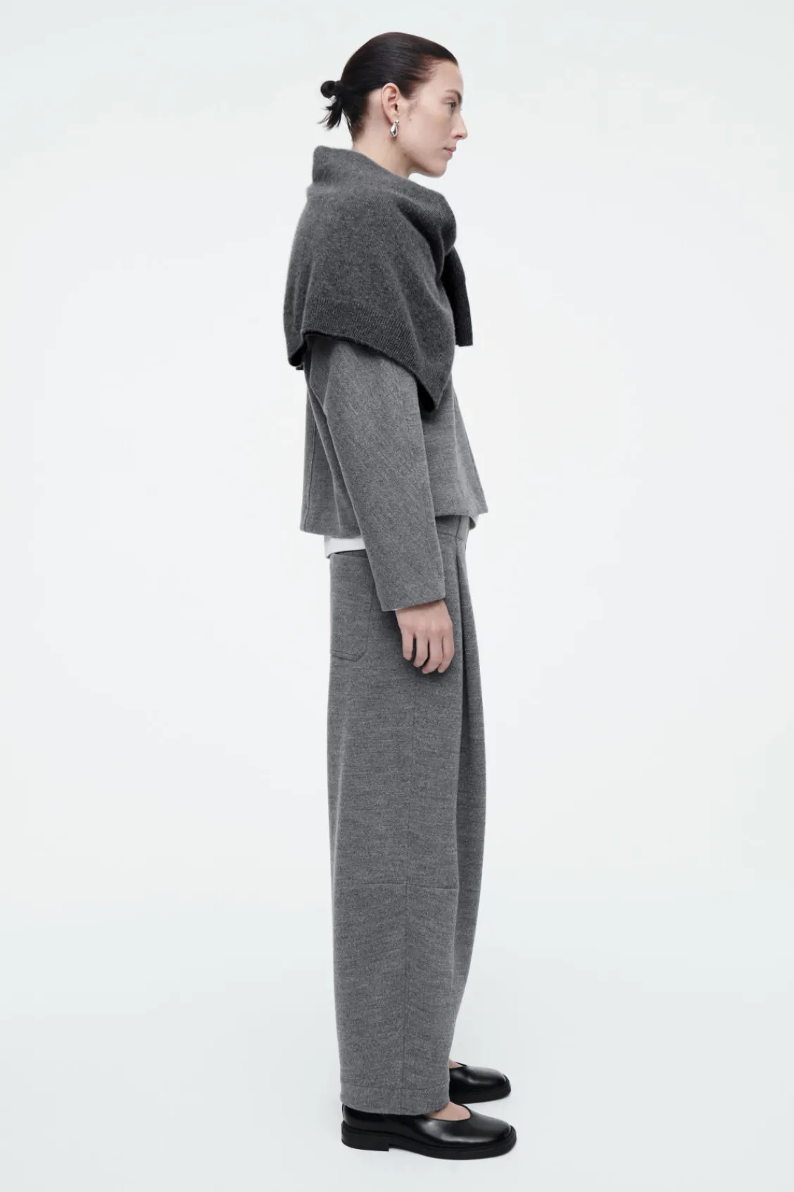 COS BOILED-WOOL ZIP-UP CARDIGAN-Women Sweaters & Cardigans