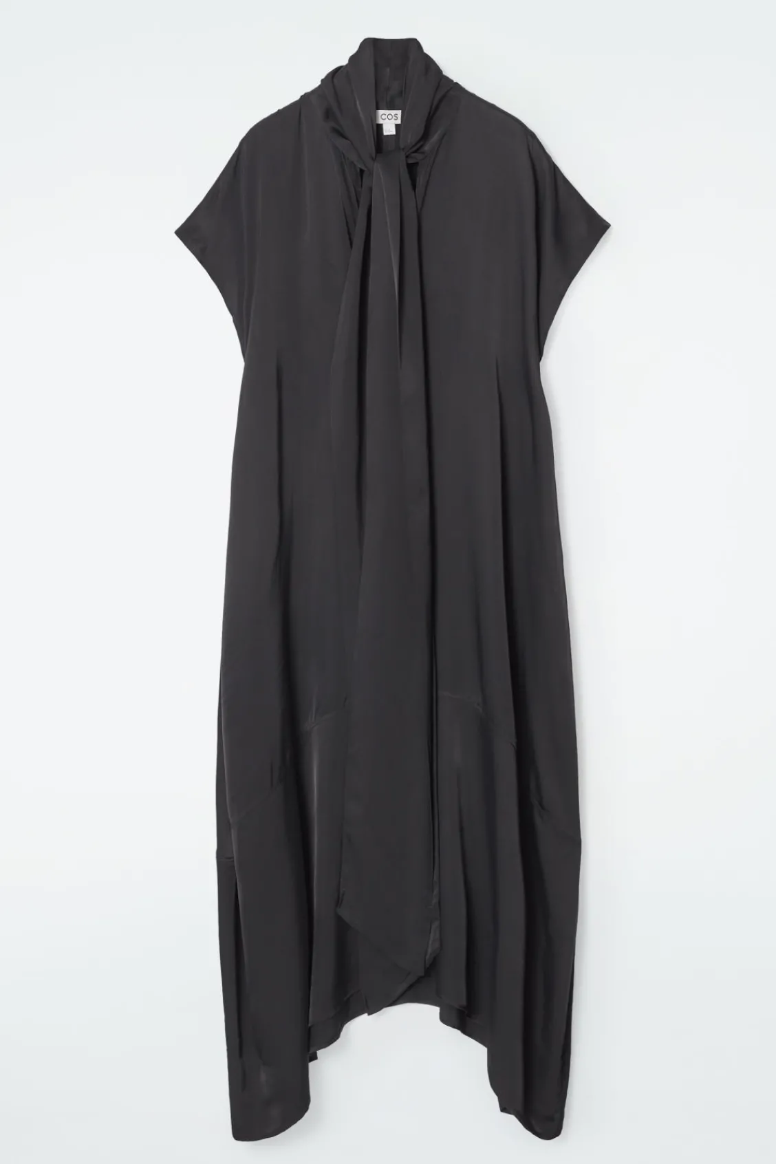 COS BOW-DETAIL ASYMMETRIC MIDI DRESS-Women Dresses & Jumpsuits