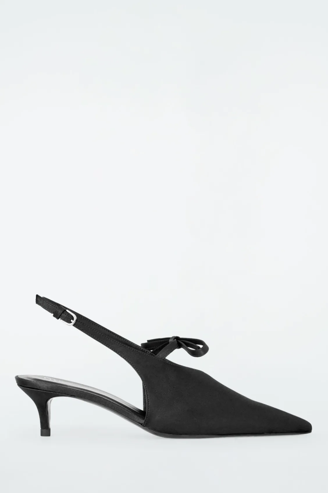 COS BOW-DETAIL POINTED SATIN SLINGBACK PUMPS-Women Shoes