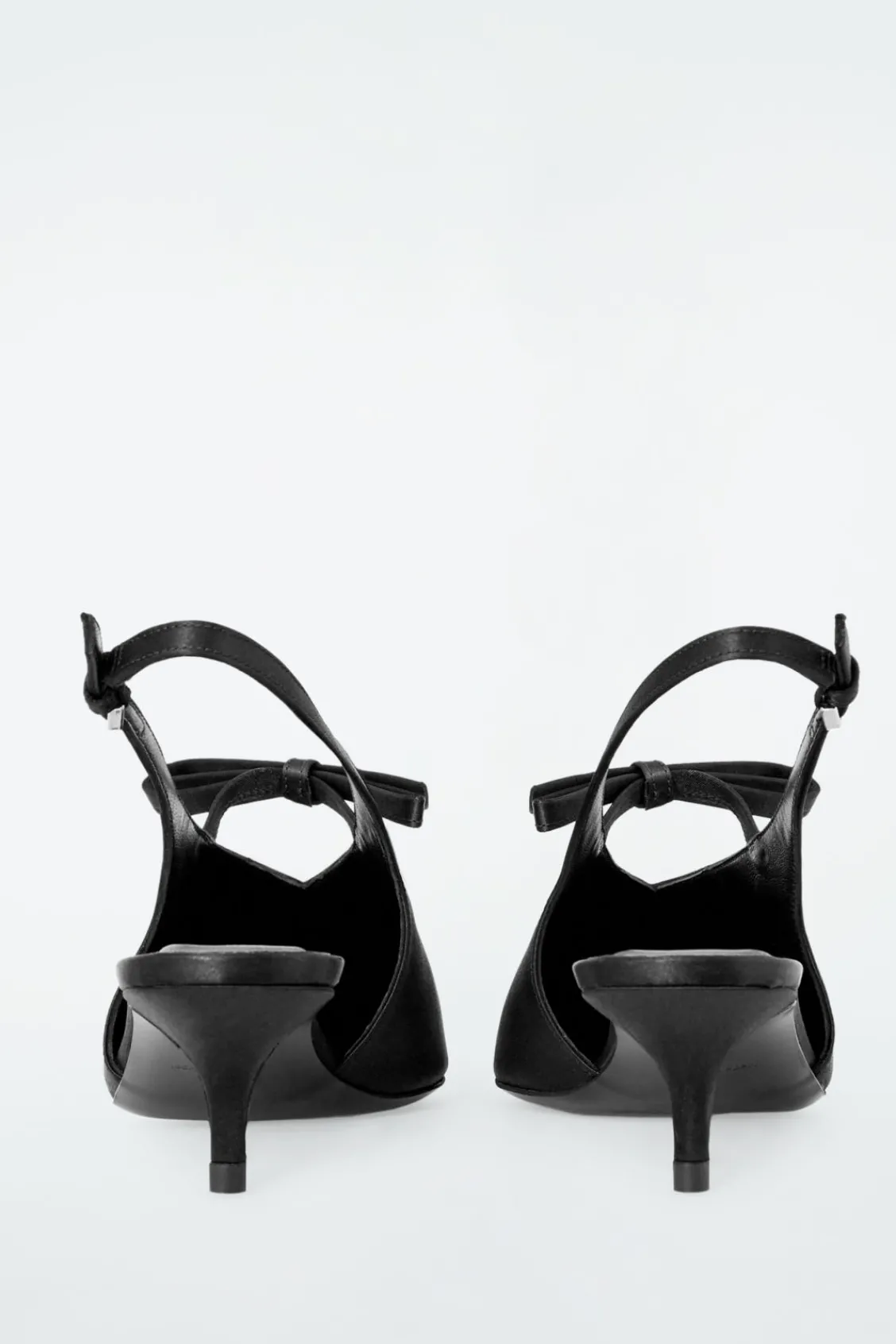 COS BOW-DETAIL POINTED SATIN SLINGBACK PUMPS-Women Shoes