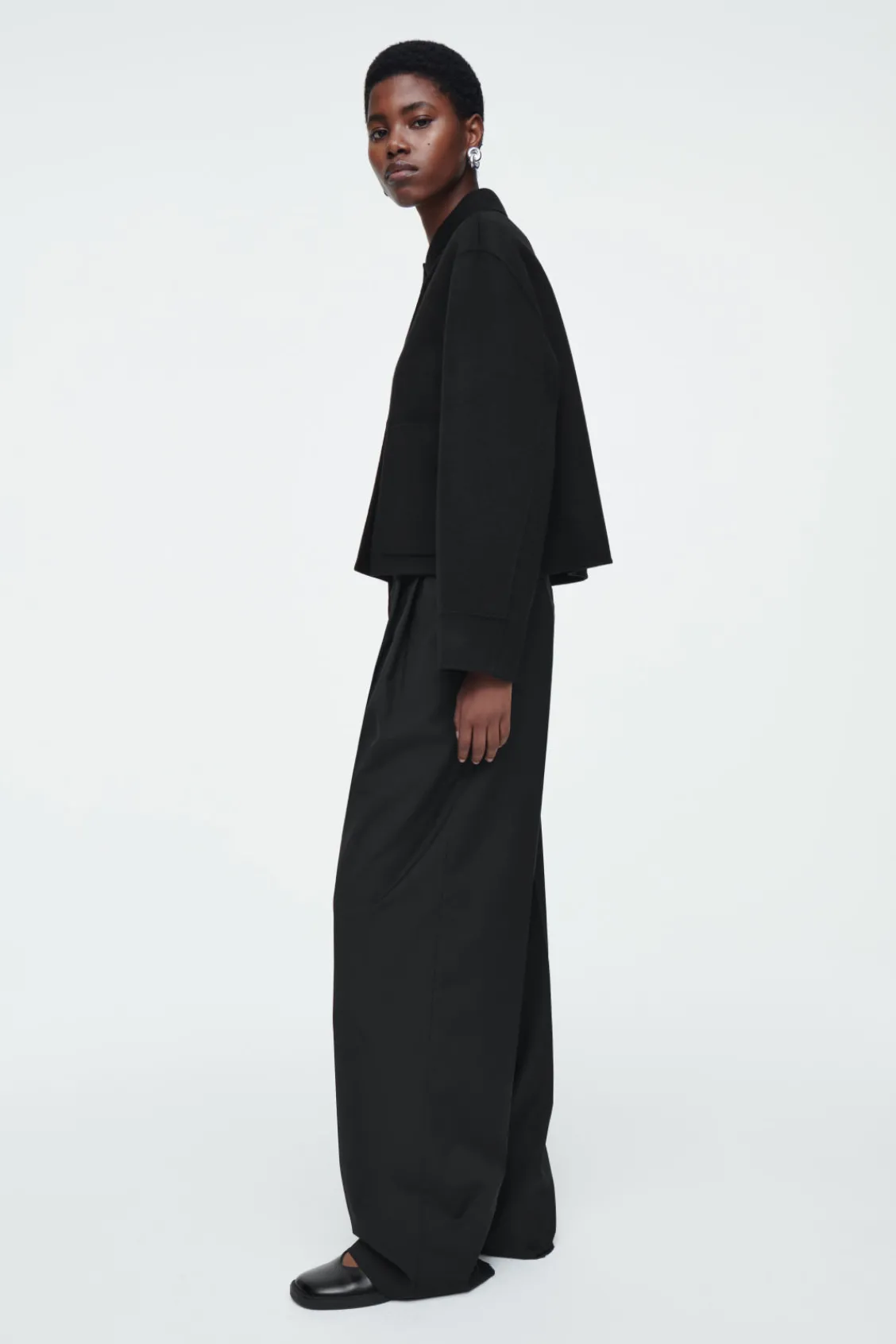 COS BOXY DOUBLE-FACED WOOL JACKET-Women Coats & Jackets