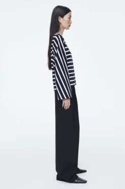 COS BOXY LONG-SLEEVED T-SHIRT-Women Tops