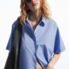 COS BOXY SHORT-SLEEVED POPLIN SHIRT-Women Shirts & Blouses | Tops