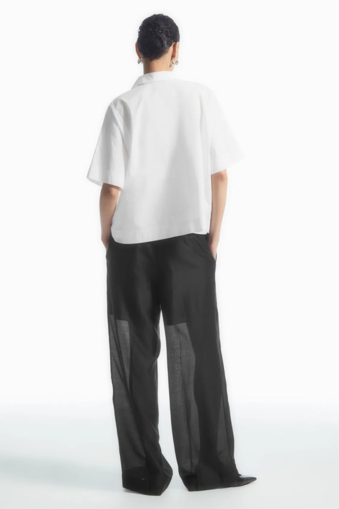 COS BOXY SHORT-SLEEVED POPLIN SHIRT-Women Shirts & Blouses | Tops