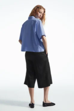 COS BOXY SHORT-SLEEVED POPLIN SHIRT-Women Shirts & Blouses | Tops