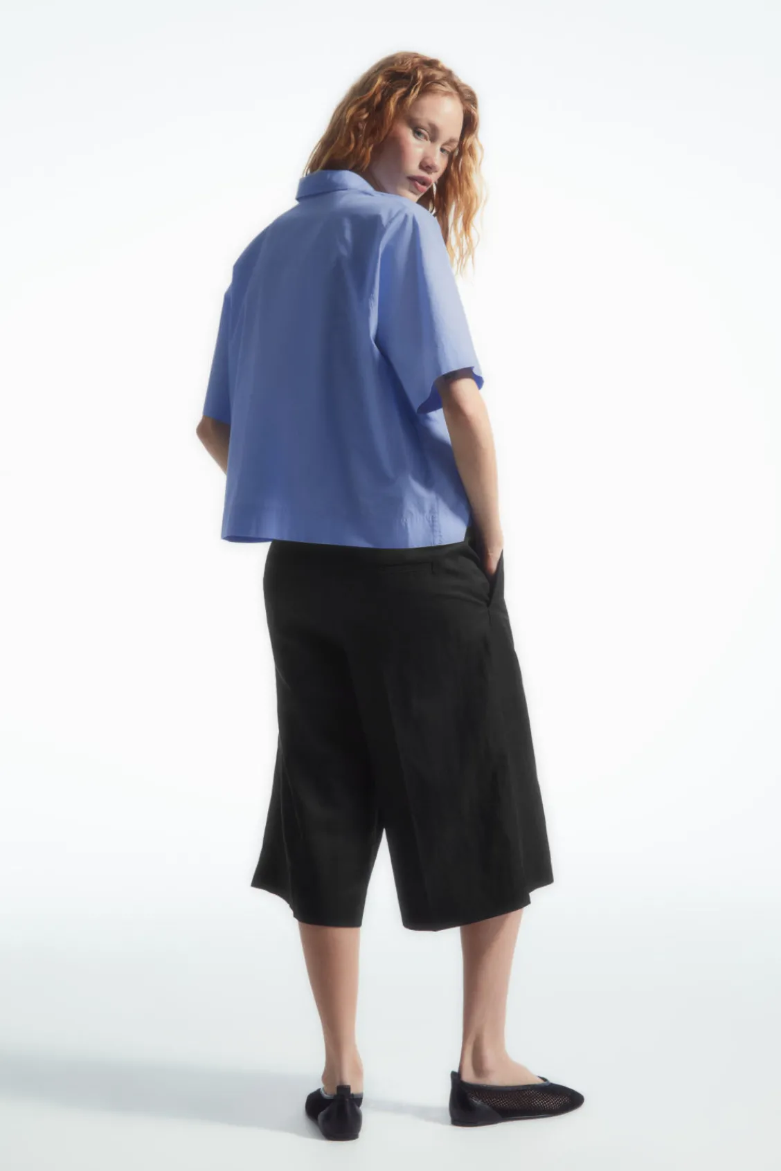 COS BOXY SHORT-SLEEVED POPLIN SHIRT-Women Shirts & Blouses | Tops