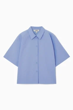 COS BOXY SHORT-SLEEVED POPLIN SHIRT-Women Shirts & Blouses | Tops