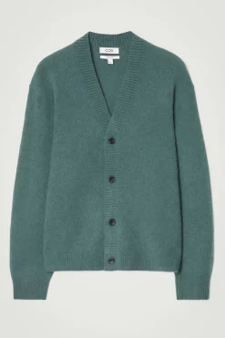 COS BRUSHED-WOOL V-NECK CARDIGAN- Sweaters & Cardigans