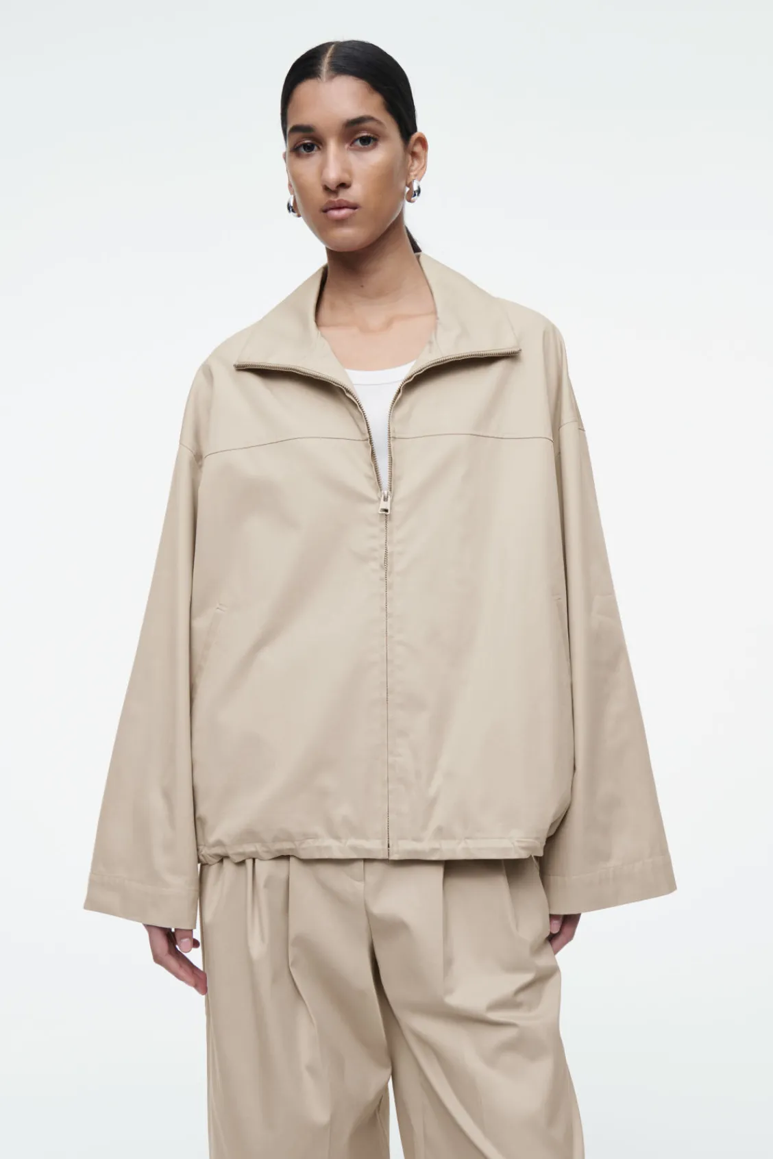 COS BUBBLE-HEM COTTON JACKET-Women Coats & Jackets
