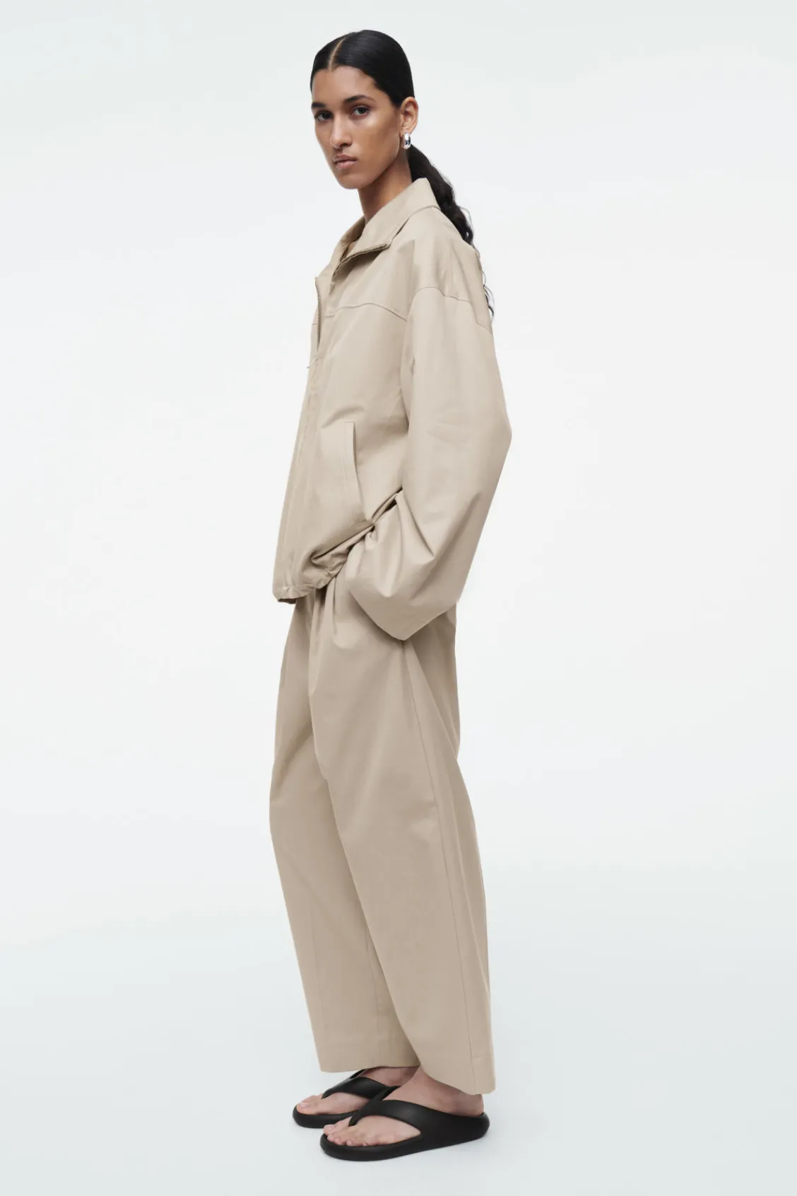 COS BUBBLE-HEM COTTON JACKET-Women Coats & Jackets