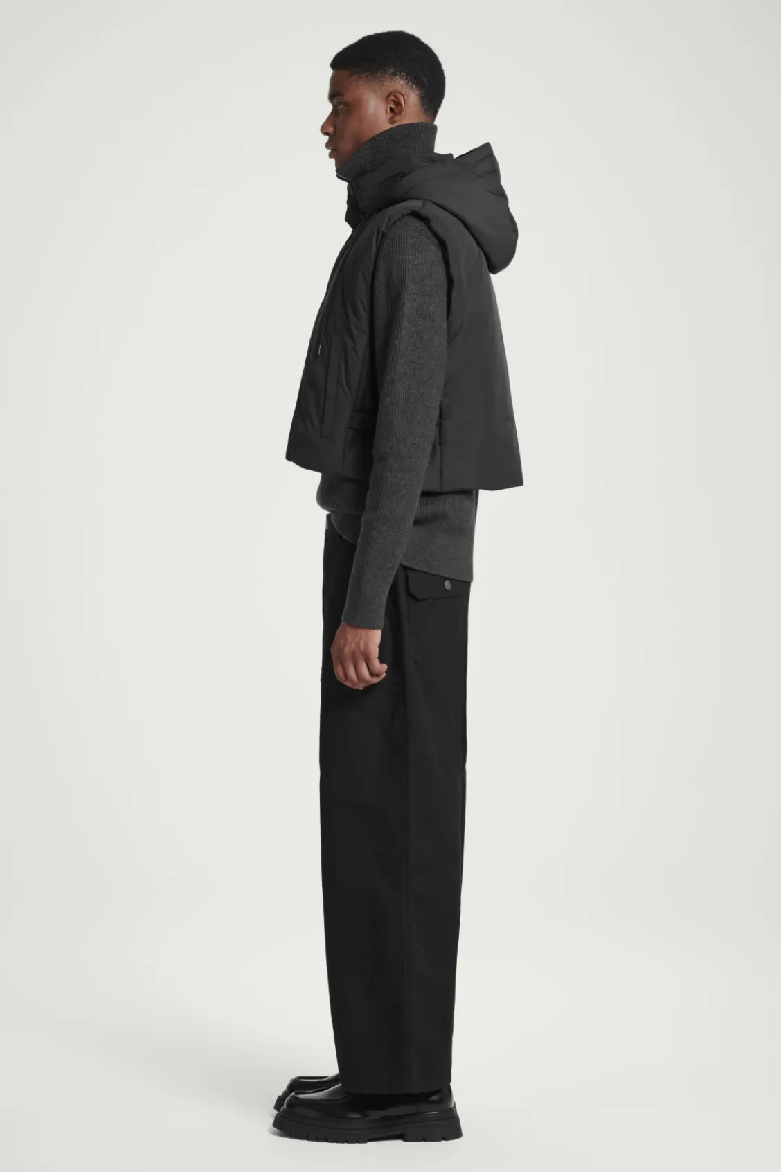 COS BUCKLED-SIDE PADDED HOODED VEST- Hats & Scarves | Coats & Jackets