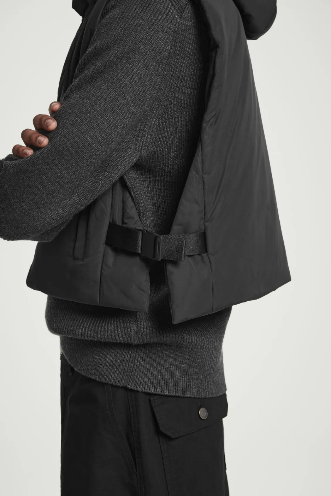 COS BUCKLED-SIDE PADDED HOODED VEST- Hats & Scarves | Coats & Jackets