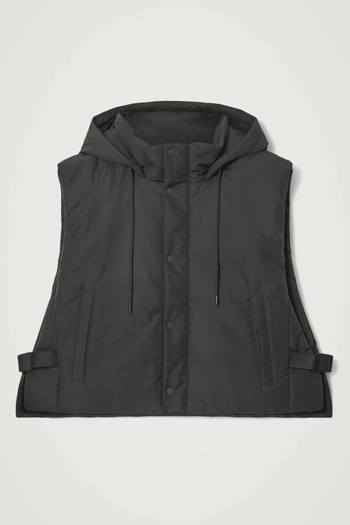 COS BUCKLED-SIDE PADDED HOODED VEST- Hats & Scarves | Coats & Jackets
