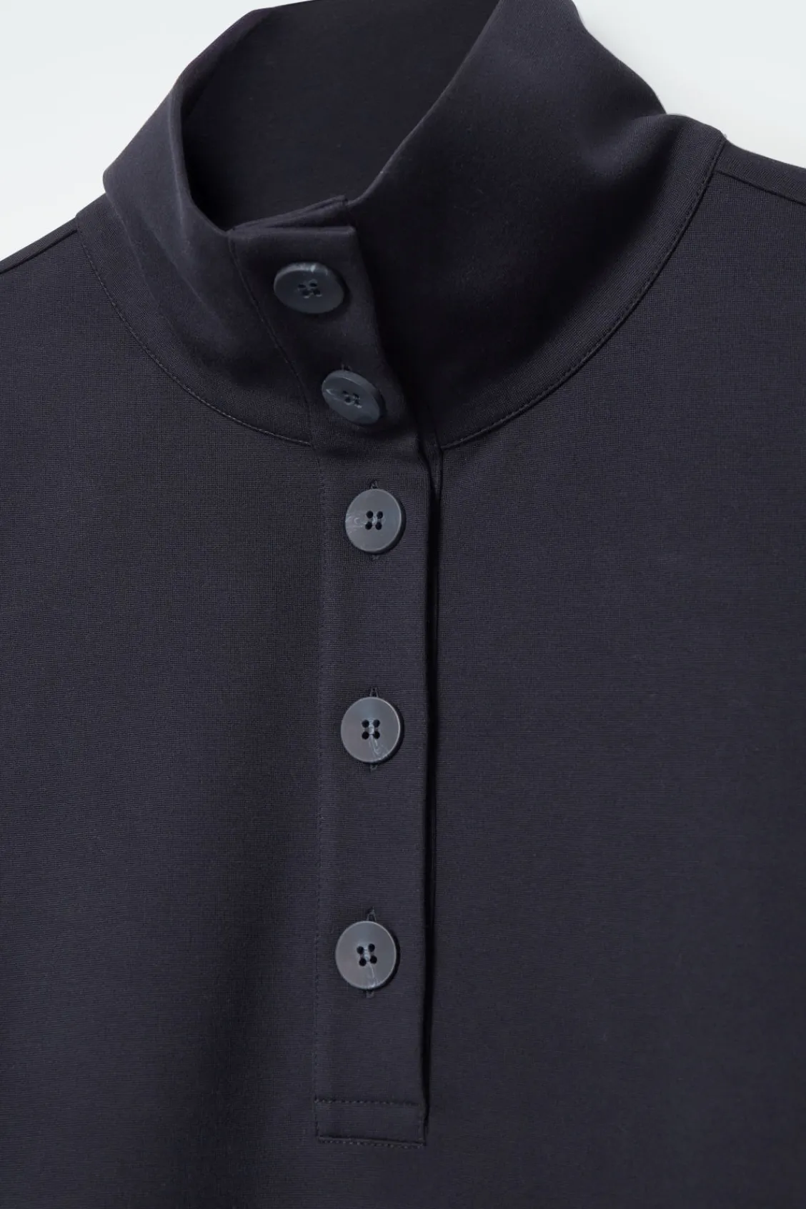 COS BUTTONED FUNNEL-NECK TOP-Women Shirts & Blouses | Tops