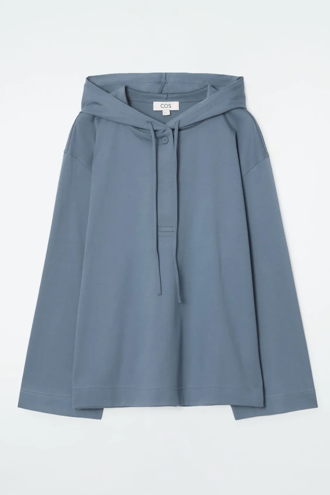 COS BUTTONED LIGHTWEIGHT JERSEY HOODIE-Women Tops