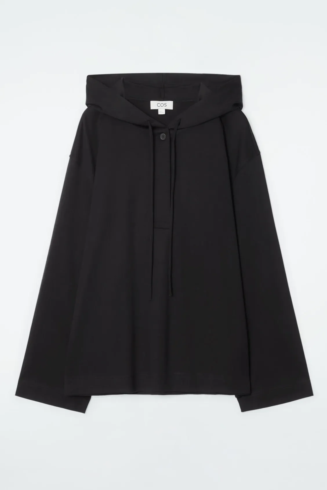 COS BUTTONED LIGHTWEIGHT JERSEY HOODIE-Women Tops