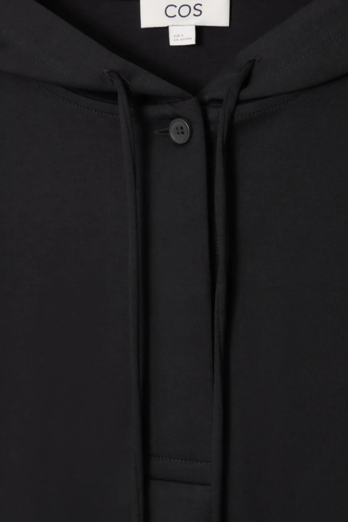 COS BUTTONED LIGHTWEIGHT JERSEY HOODIE-Women Tops