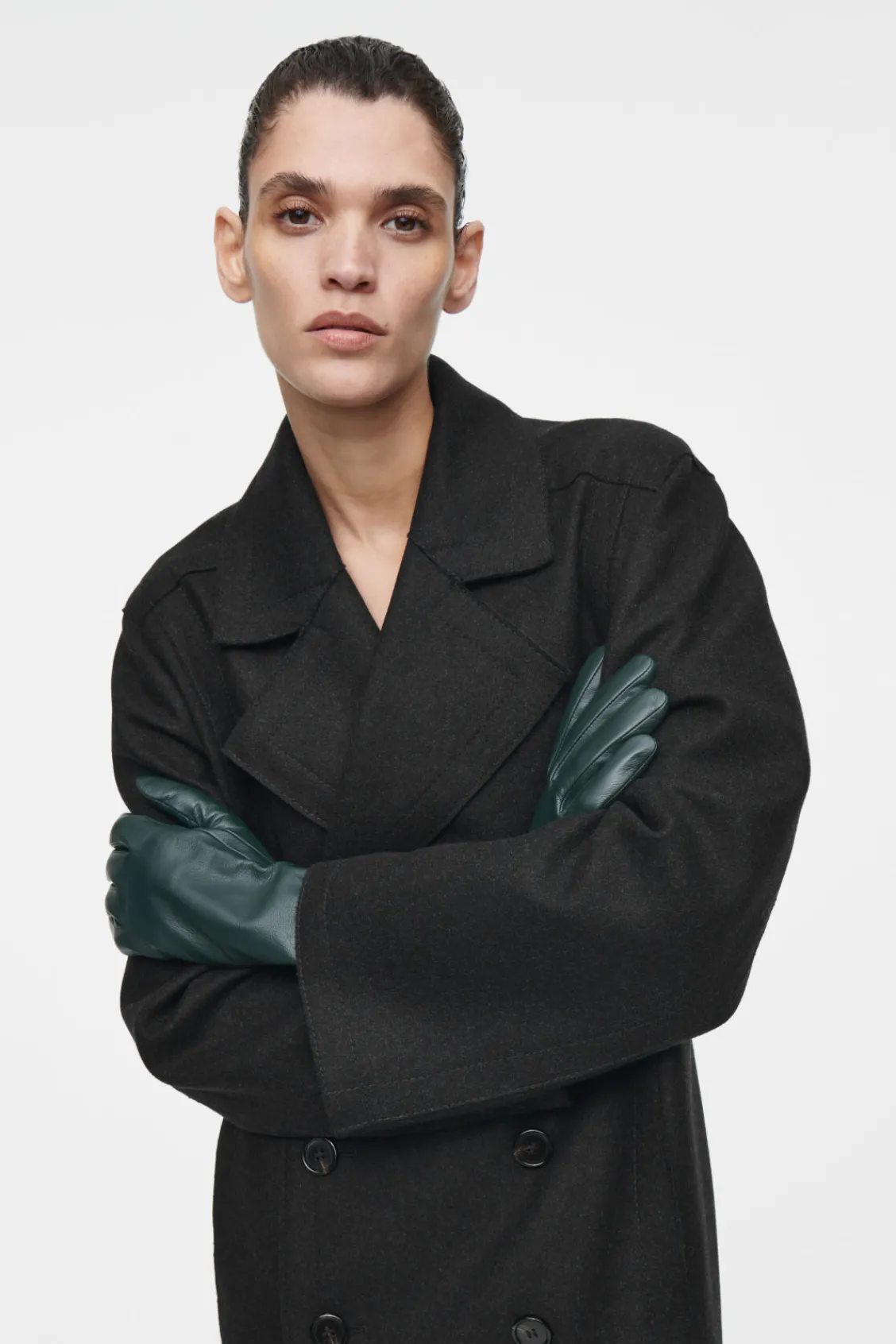 COS CASHMERE-LINED LEATHER GLOVES-Women Hats & Scarves | Cashmere