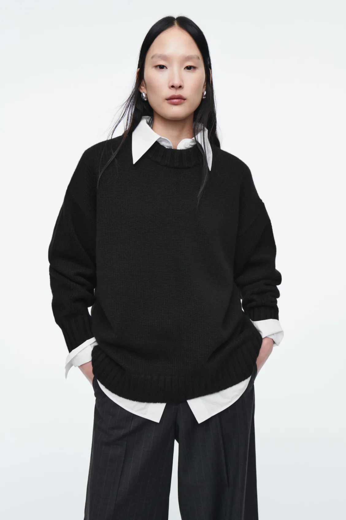 COS CHUNKY PURE CASHMERE CREW-NECK SWEATER-Women Cashmere | Sweaters & Cardigans