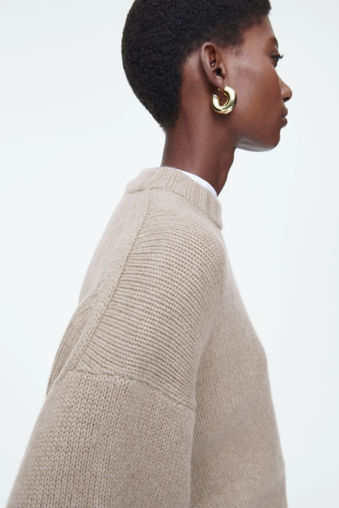 COS CHUNKY PURE CASHMERE CREW-NECK SWEATER-Women Sweaters & Cardigans | Cashmere