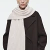 COS CHUNKY RIBBED PURE CASHMERE SCARF-Women Hats & Scarves | Cashmere
