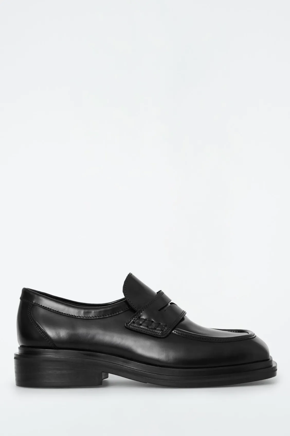 COS CHUNKY SQUARE-TOE LEATHER LOAFERS-Women Shoes