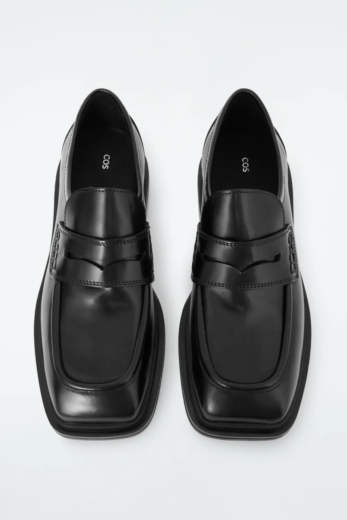 COS CHUNKY SQUARE-TOE LEATHER LOAFERS-Women Shoes