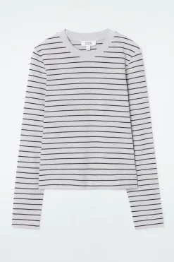 COS CLEAN CUT REGULAR LONG-SLEEVED T-SHIRT-Women T-Shirts | Tops