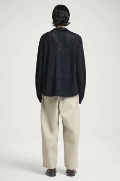 COS COLLARED OPEN-KNIT WOOL CARDIGAN- Sweaters & Cardigans