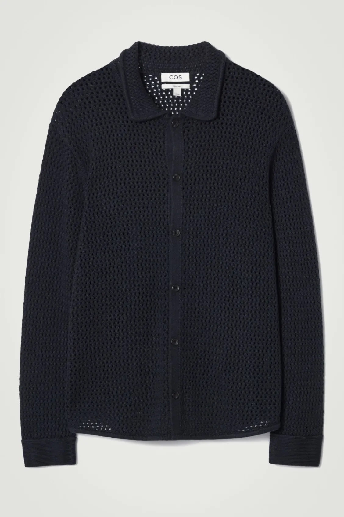 COS COLLARED OPEN-KNIT WOOL CARDIGAN- Sweaters & Cardigans