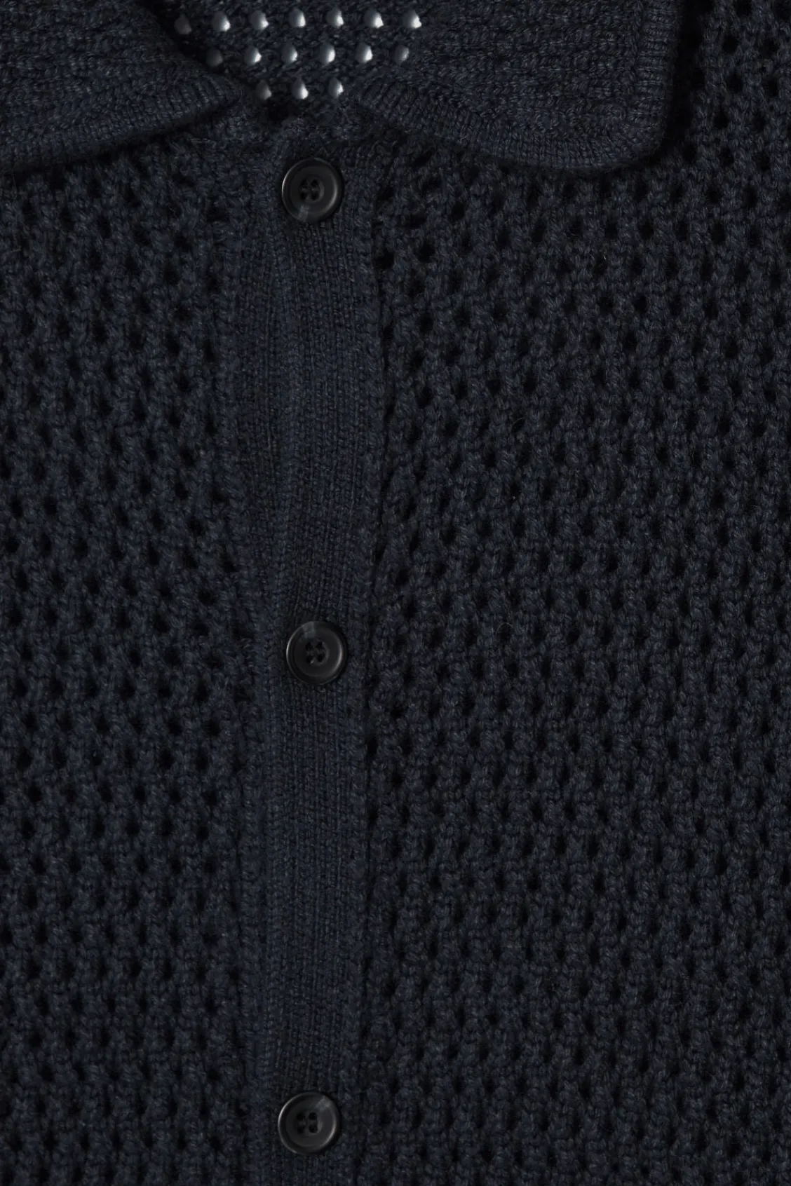 COS COLLARED OPEN-KNIT WOOL CARDIGAN- Sweaters & Cardigans
