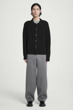 COS COLLARED RIBBED WOOL-CASHMERE CARDIGAN- Sweaters & Cardigans