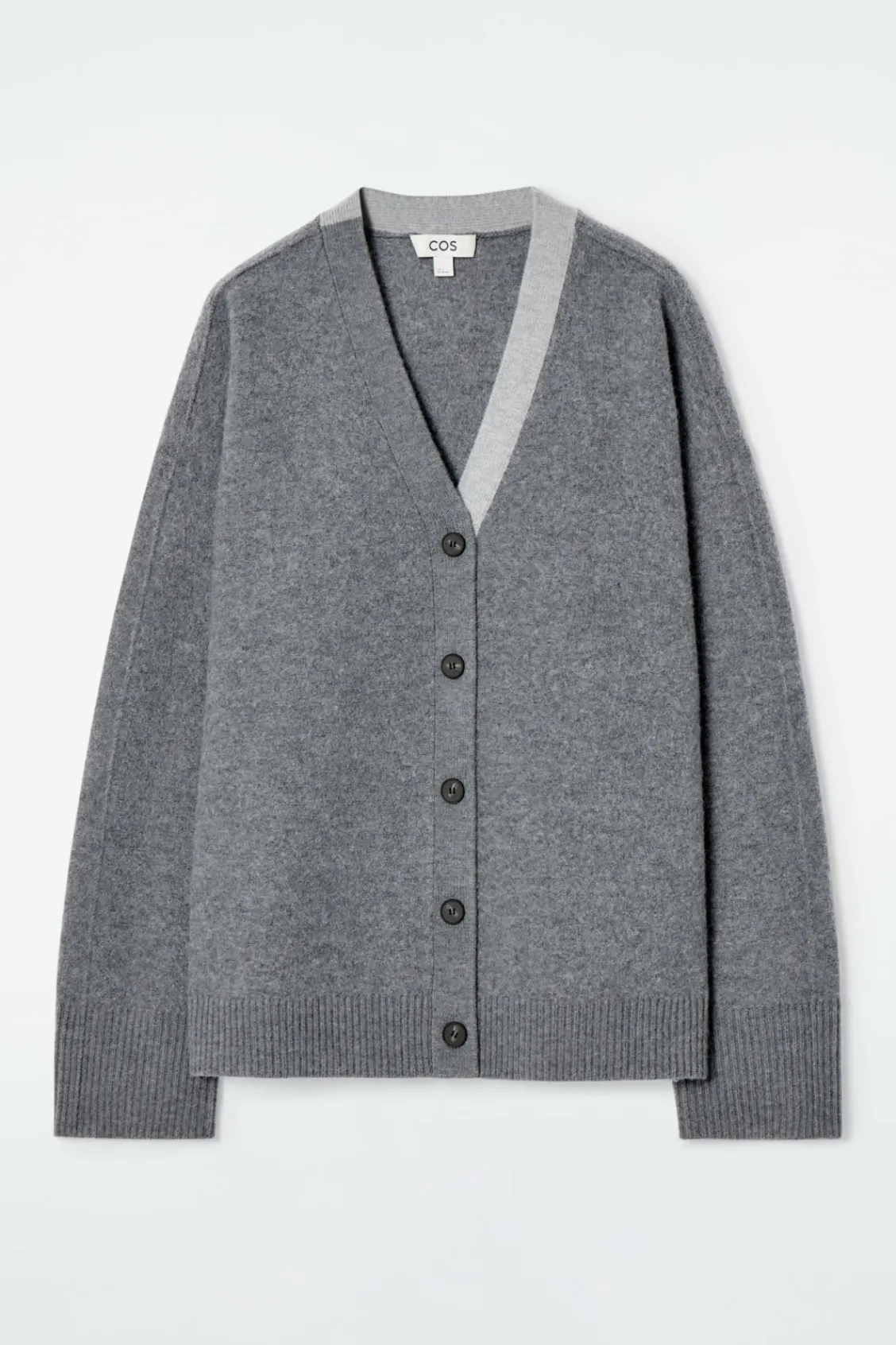 COS COLOUR-BLOCK WOOL V-NECK CARDIGAN-Women Sweaters & Cardigans