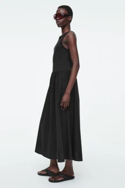 COS CONTRAST-PANEL MAXI DRESS-Women Dresses & Jumpsuits