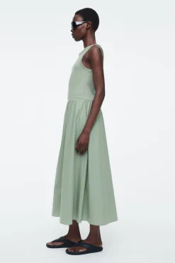 COS CONTRAST-PANEL MAXI DRESS-Women Dresses & Jumpsuits