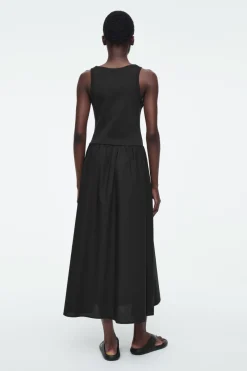 COS CONTRAST-PANEL MAXI DRESS-Women Dresses & Jumpsuits