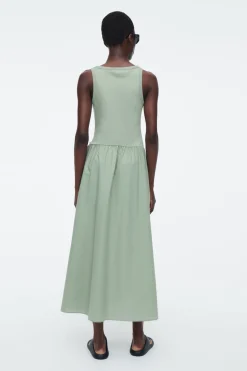 COS CONTRAST-PANEL MAXI DRESS-Women Dresses & Jumpsuits