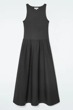 COS CONTRAST-PANEL MAXI DRESS-Women Dresses & Jumpsuits