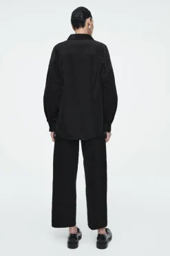 COS CORDUROY HALF-PLACKET SHIRT-Women Shirts & Blouses | Tops