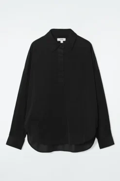 COS CORDUROY HALF-PLACKET SHIRT-Women Shirts & Blouses | Tops