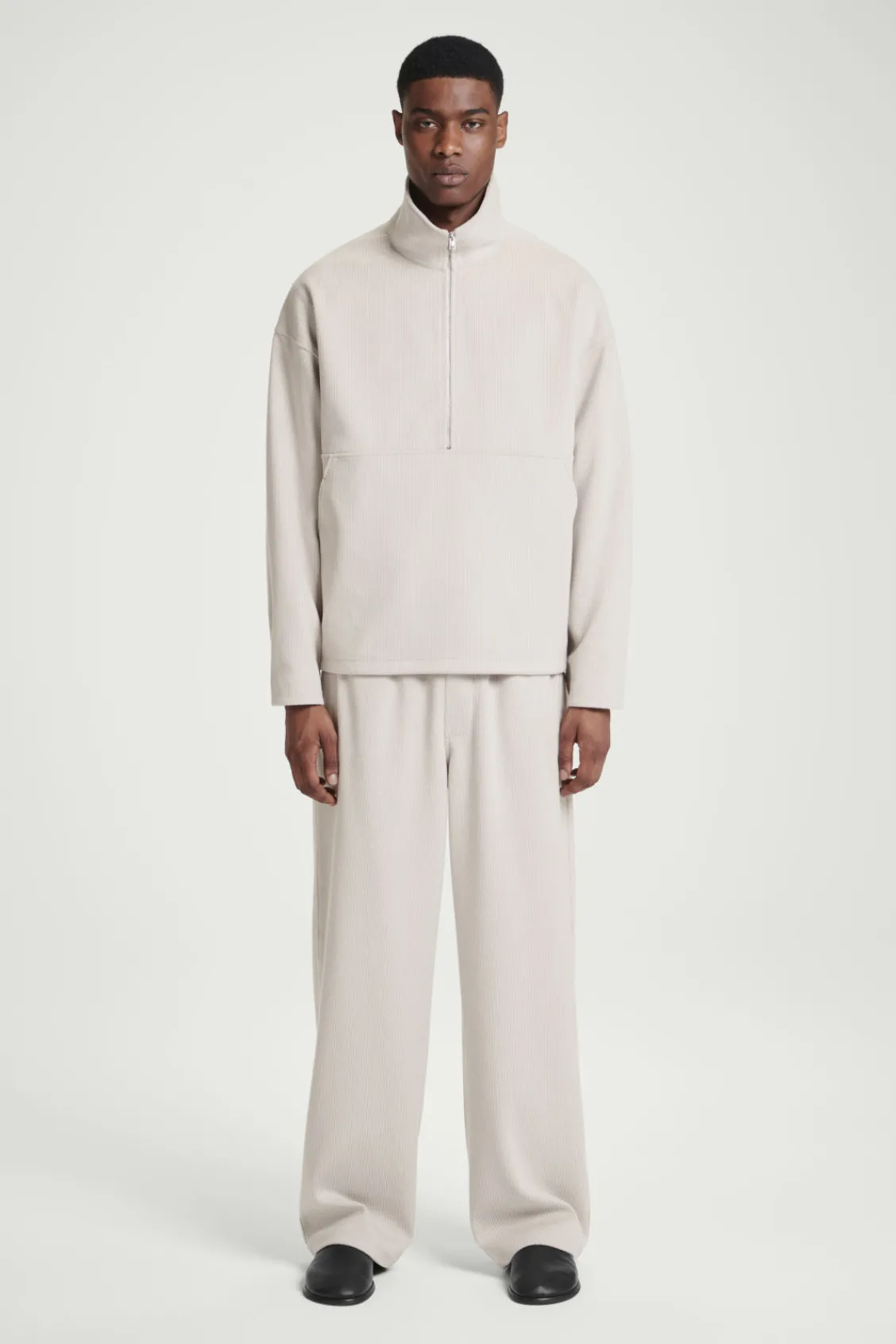 COS CORDUROY-JERSEY HALF-ZIP SWEATSHIRT- Matching Sets | Sweatshirts & Hoodies