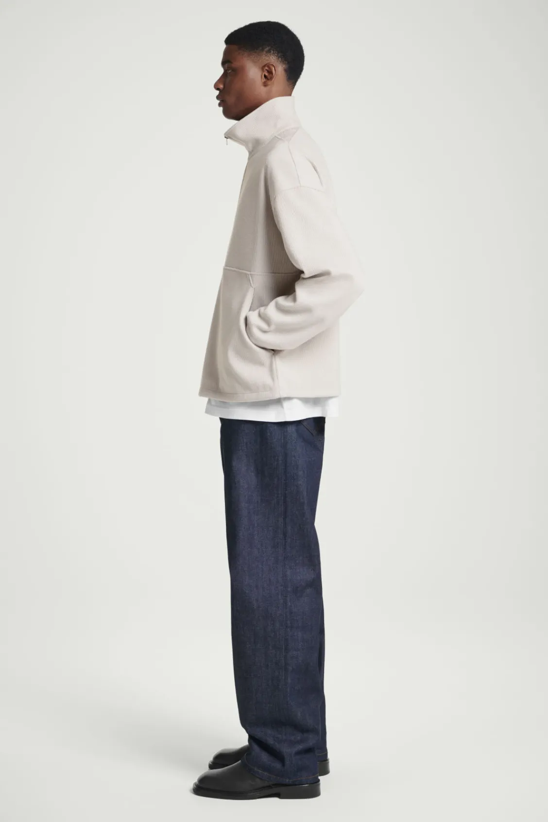 COS CORDUROY-JERSEY HALF-ZIP SWEATSHIRT- Matching Sets | Sweatshirts & Hoodies