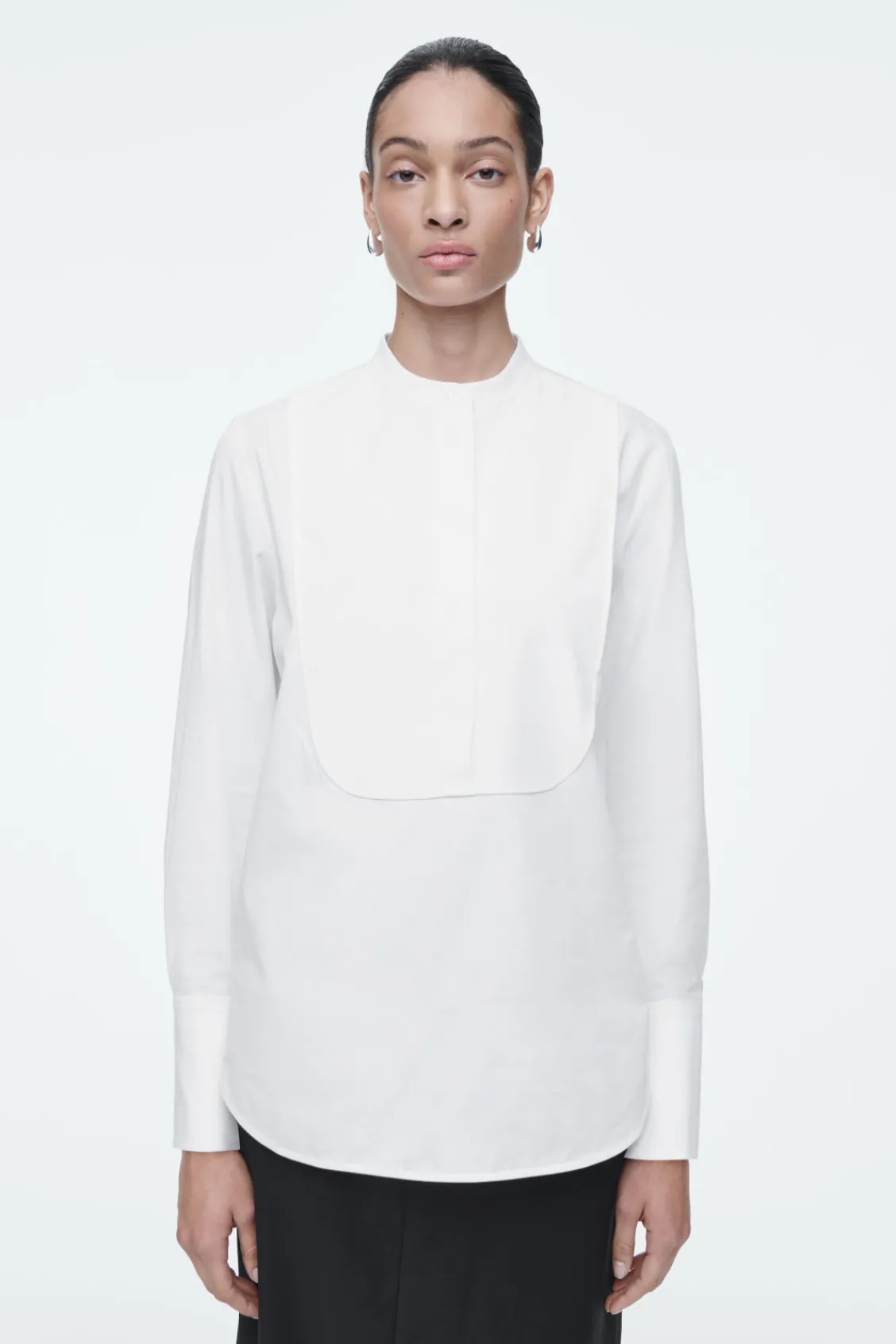 COS COTTON TUXEDO SHIRT-Women Shirts & Blouses | Tops