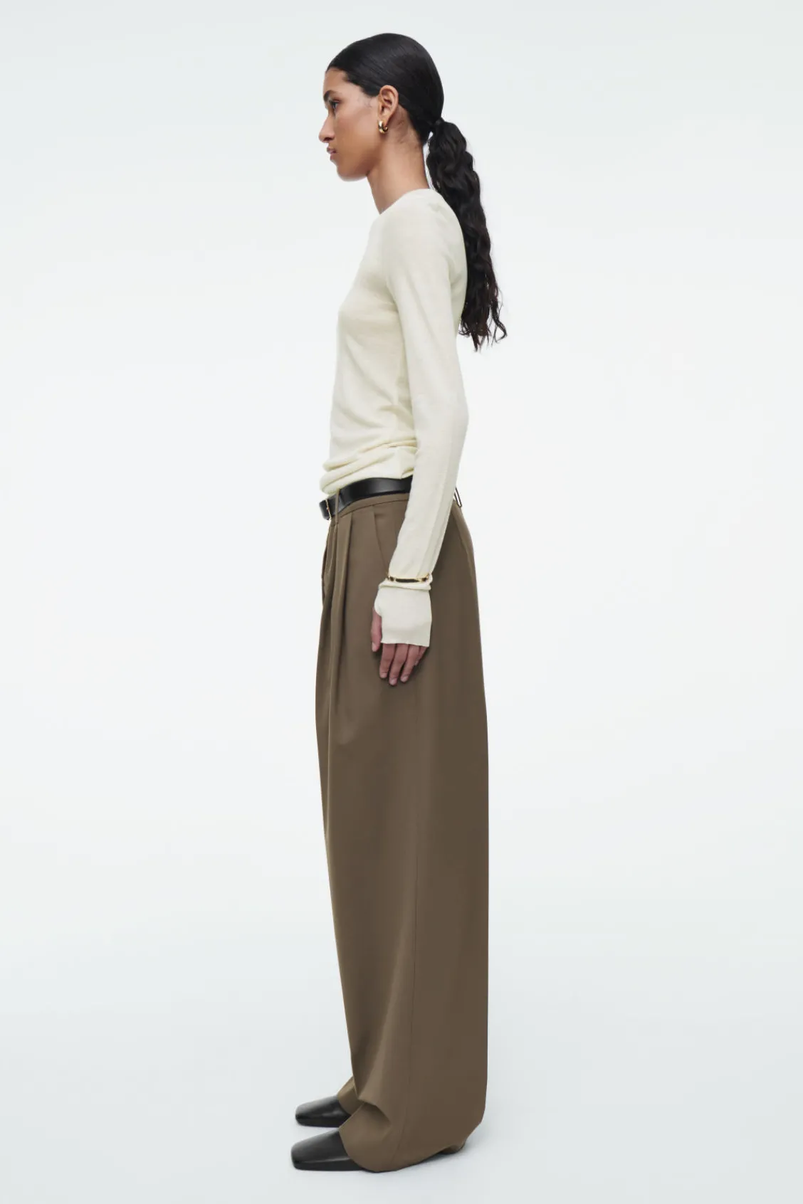COS CREW-NECK MERINO WOOL TOP-Women T-Shirts | Tops