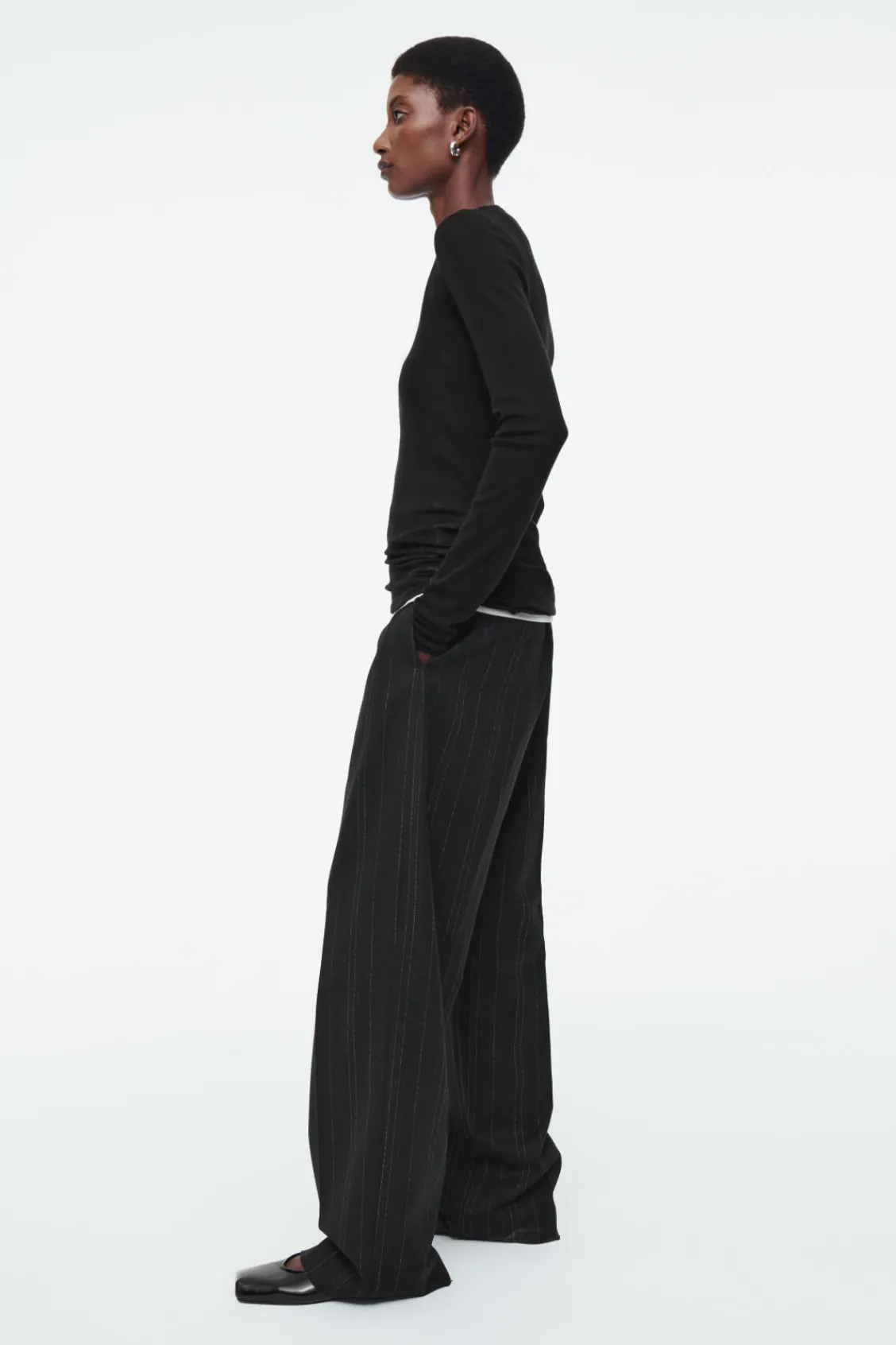 COS CREW-NECK MERINO WOOL TOP-Women T-Shirts | Tops