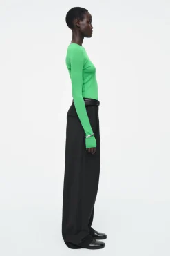 COS CREW-NECK MERINO WOOL TOP-Women T-Shirts | Tops
