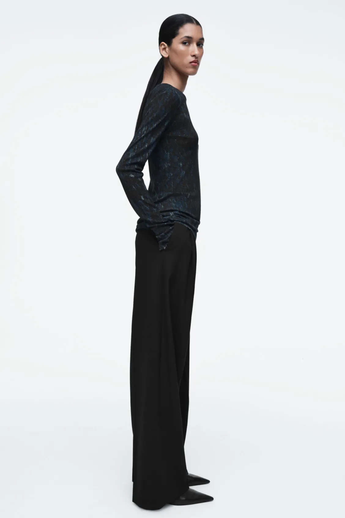 COS CREW-NECK MERINO WOOL TOP-Women Tops | Sweaters & Cardigans