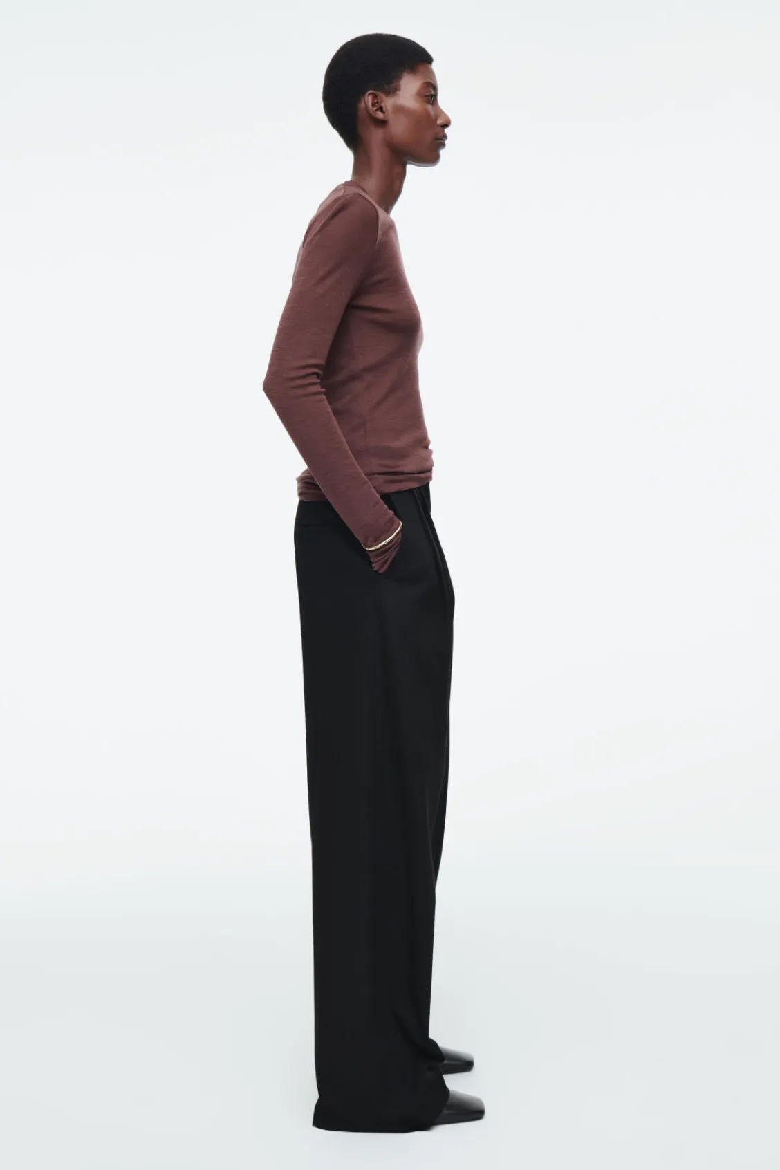 COS CREW-NECK MERINO WOOL TOP-Women Tops | Sweaters & Cardigans