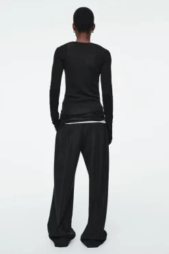 COS CREW-NECK MERINO WOOL TOP-Women T-Shirts | Tops