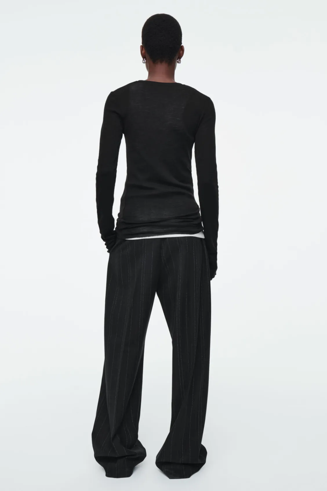 COS CREW-NECK MERINO WOOL TOP-Women T-Shirts | Tops